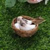 Home House Decoration Handmade Craft Artificial Craft Birds Birds Egg Bird Nest Realistic Feathered
