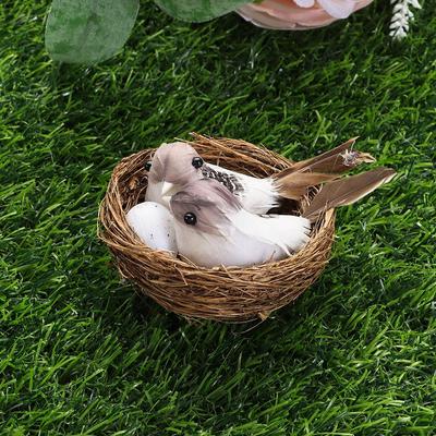 Реалистичные пернатые птицы с гнездом и птичьим яйцом, искусственные поделочные птицы для садовых вечеринок, украшение газона, домашнее украшение для автомобиля