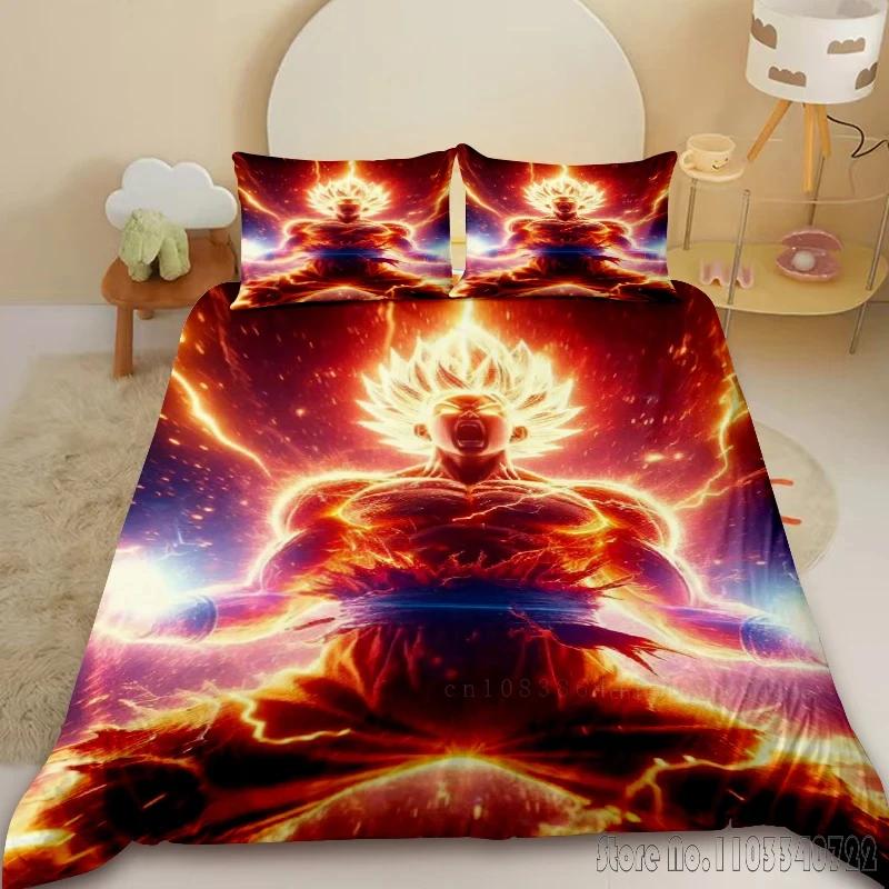 Аниме Популярный Dragon Ball Goku Детский Комплект Постельного Белья Детские Пододеяльники Комплекты Постельное Белье Двуспальный Односпальный King Детский Взрослый Подарок