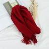 Red 100% Wool Scarf, Simple Autumn and Winter Atmosphere, Scarf, High-end Sense, Versatile Shawl 2025 Gift