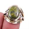 Natural Unakite Gemstone Handmade 925 Solid Silver TwoTone Gift Ring 6US z5M66