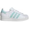 Adidas Суперзвезда 2 Белые Полублестящие Аква Женские Кроссовки Облачно-Белые Легкий Мятный JH7060