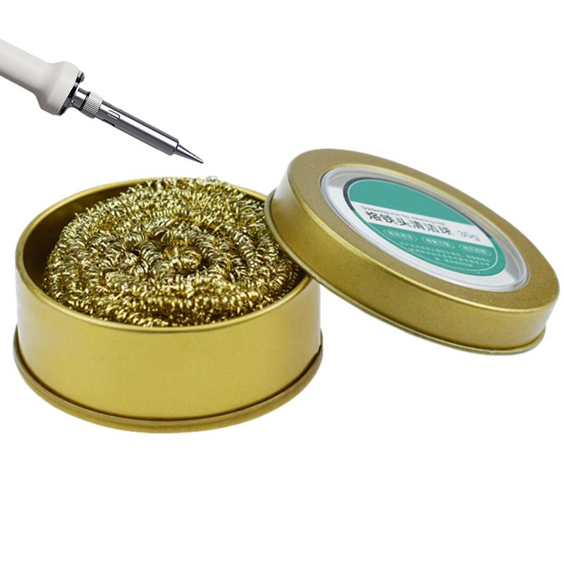 Cleaning Ball Desoldering Soldering Iron Mesh Filter Cleaning Nozzle Tip Copper Wire Cleaner Ball Metal Dross Box Clean Ball