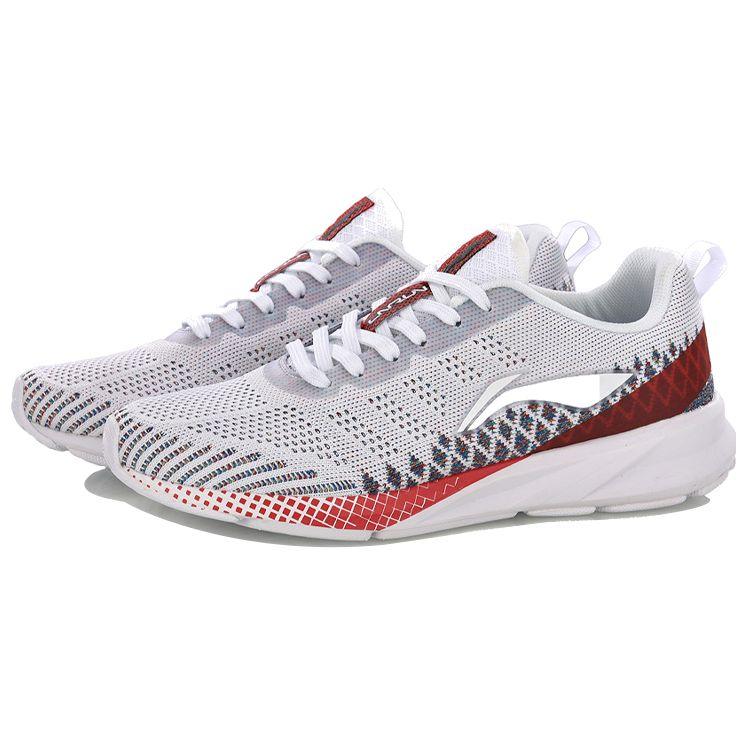 Кроссовки женские Li Ning легкие, амортизирующие, прочные, с низким верхом, белые, красные ARHN116-1