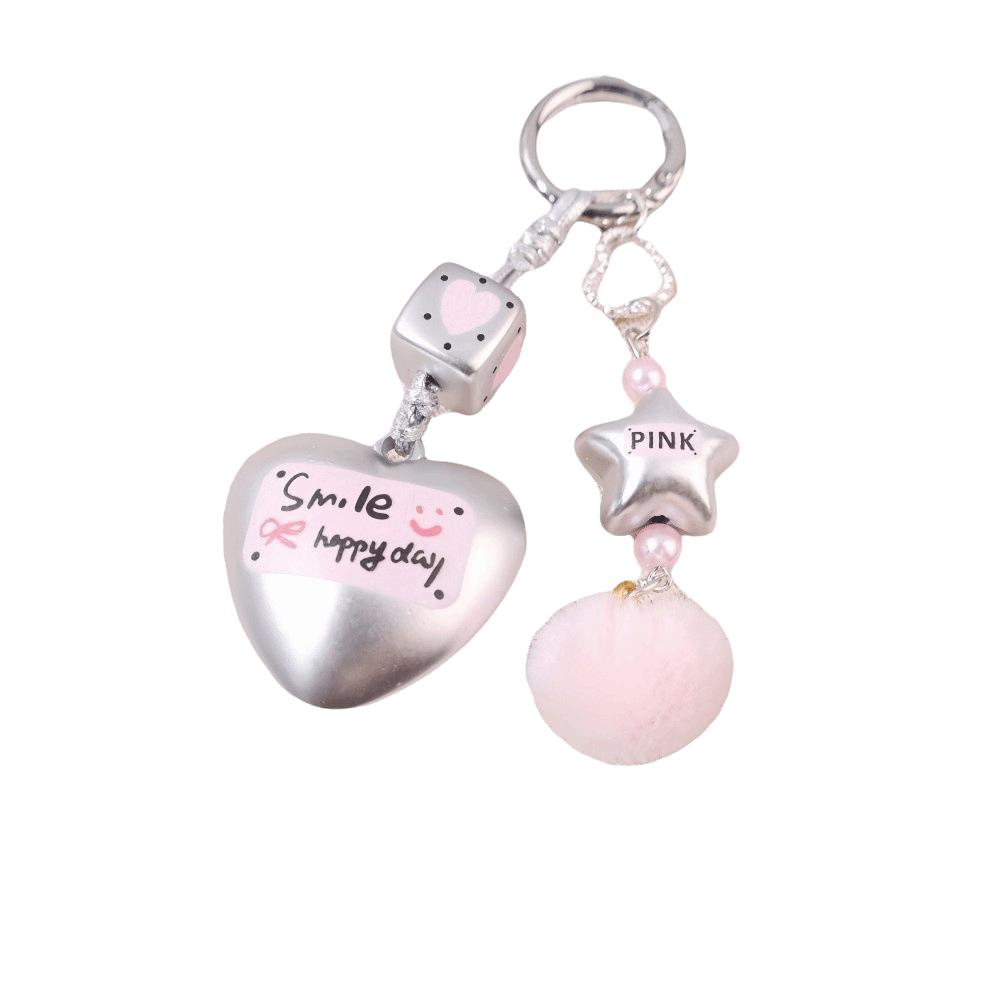 Decorative Star Keychain Y2k Heart Keyring Celestial Zipper Pull Car