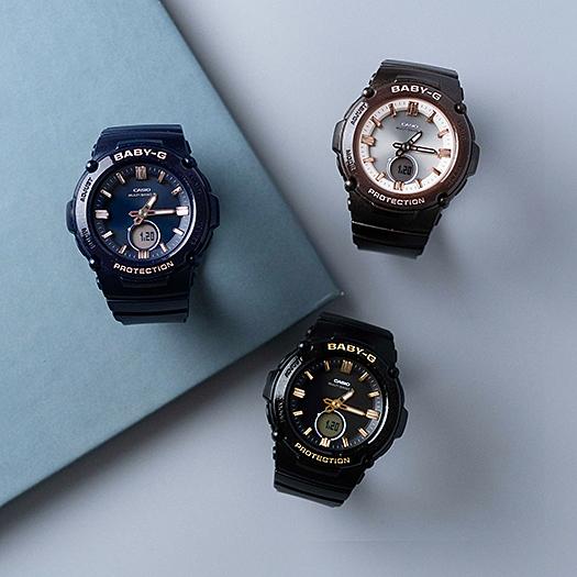 Casio Женские часы Baby-G, кварцевые, с resin-ремешком, водозащитой 100 м, ударопрочные, с будильником, BGA-2700SD-2A