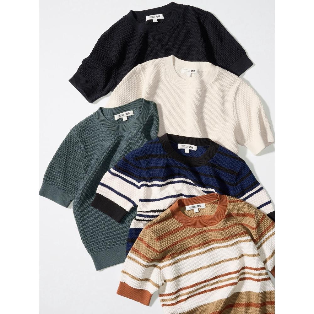 Uniqlo Хлопковый свитер с принтом попкорна с коротким рукавом 