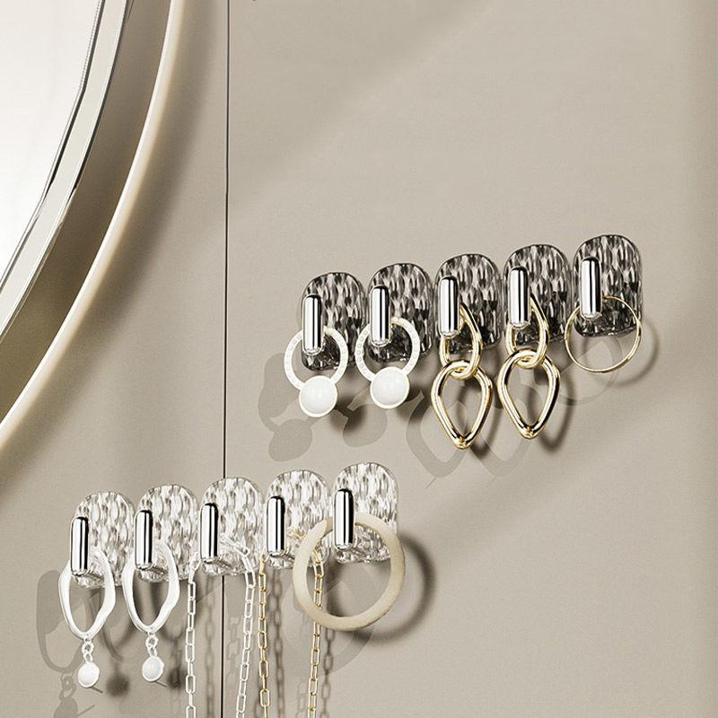 5 шт. Круглый крючок Настенный подвесной Прочный самоклеящийся крючок Крючок для ванной комнаты для одежды, полотенец, ключей Аксессуар для организации кухни