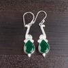 925 Sterling Silver Green Onyx Gemstone Trendy Jewelry Earrings 2.10" For Wife EE-37-16