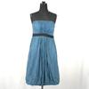 Viaggio Blu 100% шелковое платье-топ для бюстгальтера Женское 2 M Синее Сделано в Японии Вечеринка Свадьба(ИСПОЛЬЗОВАЛ)