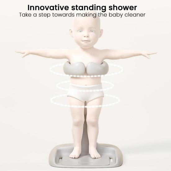 Yousheng Baby Shower Rack with Anti-Slip Pad Adjustable Height Easy Installation Toddler Shower Support Duck Design Baby Bathtub Stand