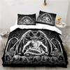 Baphomet Satan Demon Evil Duvet Cover Set Horror Evil Monster Bedding Set Full King Size Comforter Cover Christmas Navidad Gift