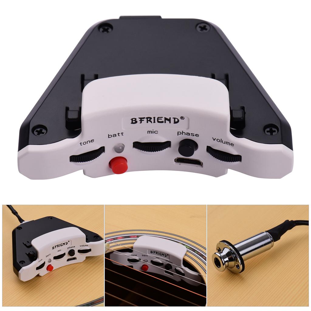Звукосниматель для акустической гитары BFRIEND F9 Soundhole Piezo + Microphone Double Pickup Простая установка для