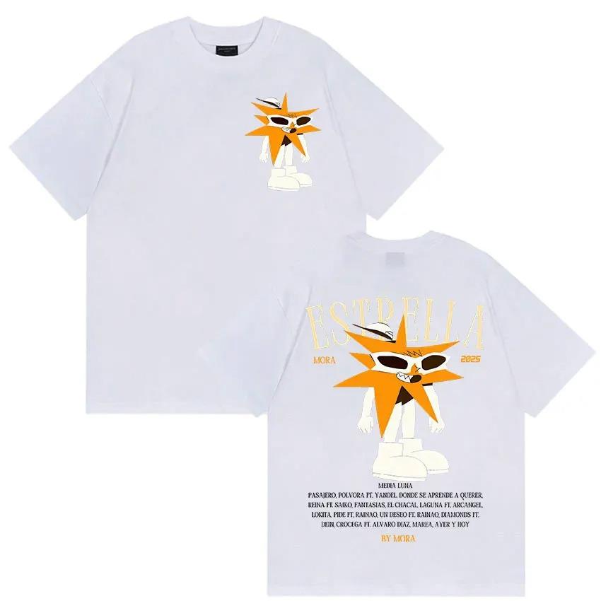 Rapper MORA Tour 2025 Merch T Shirt Men's Women Vintage High Quality Fashion T-shirts Hip Hop High Quality Short Sleeves Casual