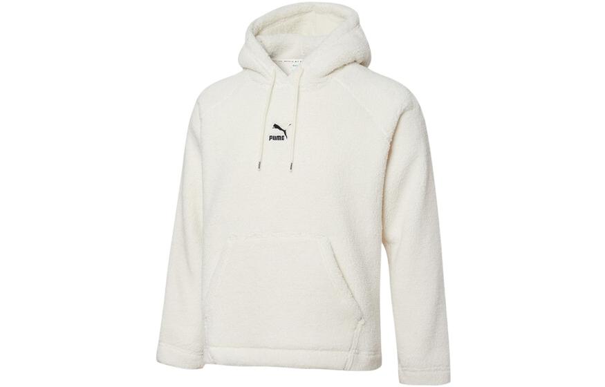 PUMA Sweatshirts Men's Ivory White Hooded Thickened Regular 533122-73