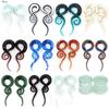 One Pair Pyrex Glass Ear Spiral Taper Gauge Ear Plug Stretching Expander Piercing Glass Gauge Body Jewelry Piercing