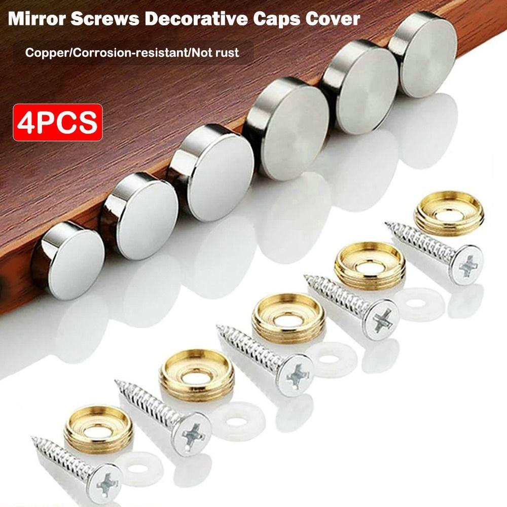 Furniture Hardware Copper Screws Decorative Cap Silver Multiple Sizes Nails Fasteners Mirror Fixing Nails Mirror