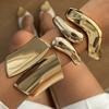 Stacked with Exaggerated African Wide Bracelets for Women, Retro Personalized Hugging Irregular Alloy Open Bracelets