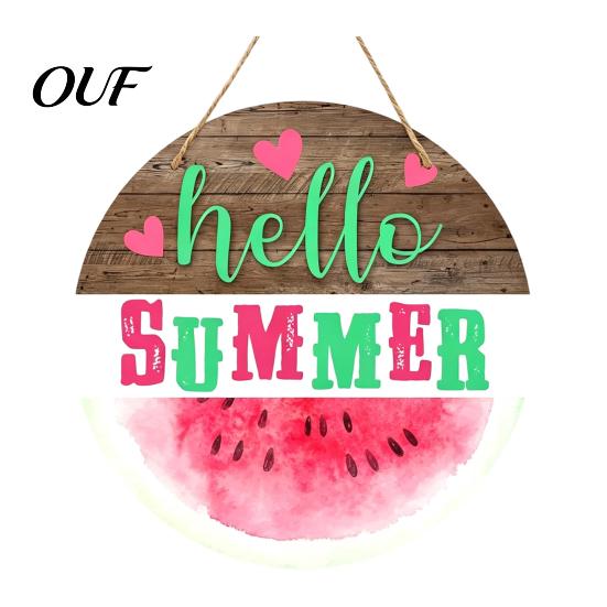 Summer Party Supplies Wooden Swim Ring Hanging Sign for Pool Decoration, Beach Theme Wall Decor Art with Hemp Rope, Double Layer Seaside Bathroom