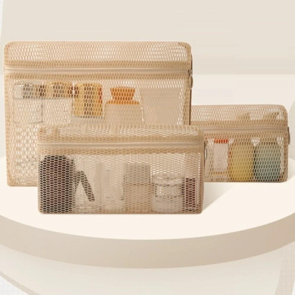 Multipurpose 3D Mesh Makeup Storage Bag Transparent Cosmetic Pouch Home Travel