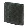 Inden Bifold Bill Compartment Box Type Coin Black Background X Black Small Checkered Pattern [Indenya] Wallet, S, Purse, Deerskin, Lacquer,