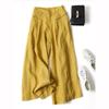 Летние брюки женские хлопковые льняные брюки большого размера с широкими штанинами женские повседневные свободные брюки с эластичной талией