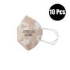 10pcs FFP2 Folding Disposable Color Dust Mask Respirator 5-Layer Filter Football For Polishing Daily Haze Safety Protection