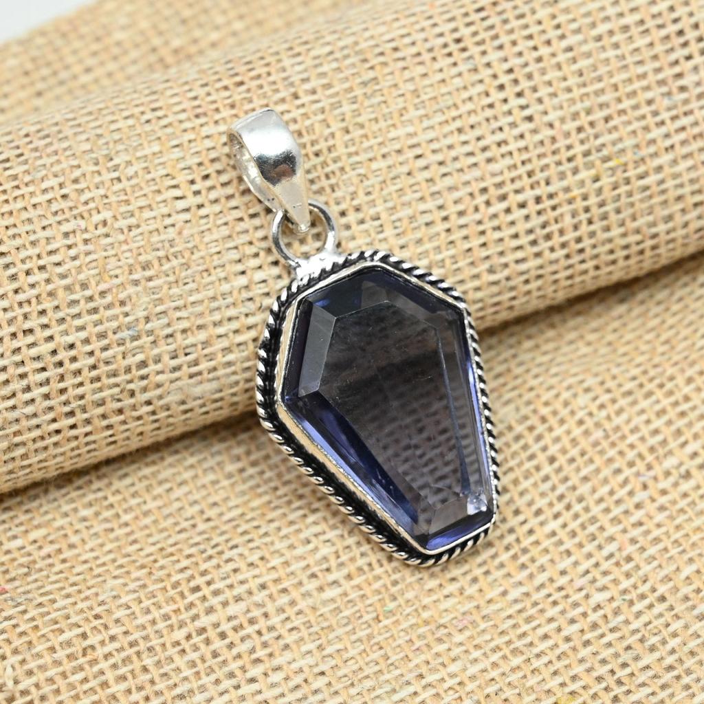 Solid 925 Sterling Silver Purple Amethyst Gemstone Handmade Jewelry Women's Pendant