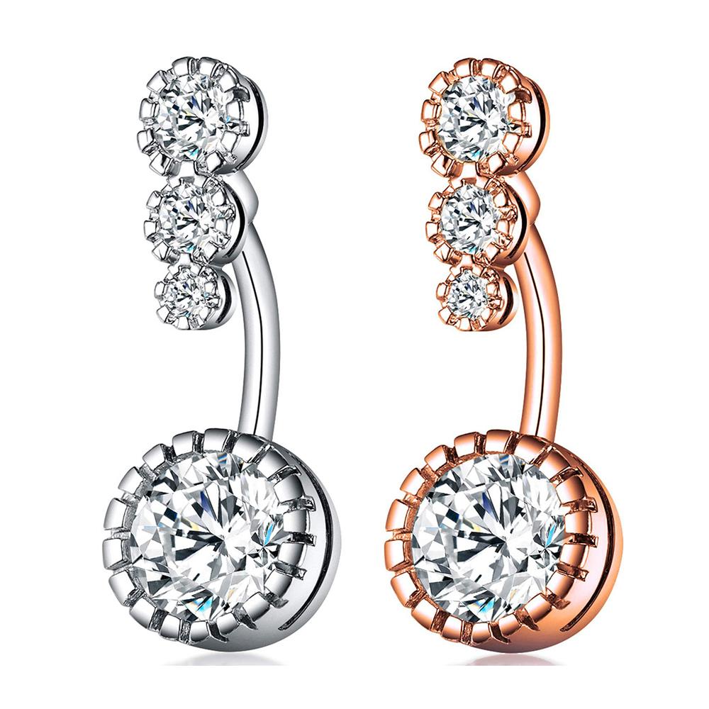 Пирсинг живота, модные кольца в стиле панк из нержавеющей стали для пупка, круглые хрустальные украшения для пирсинга пупка, ювелирные изделия для пирсинга тела