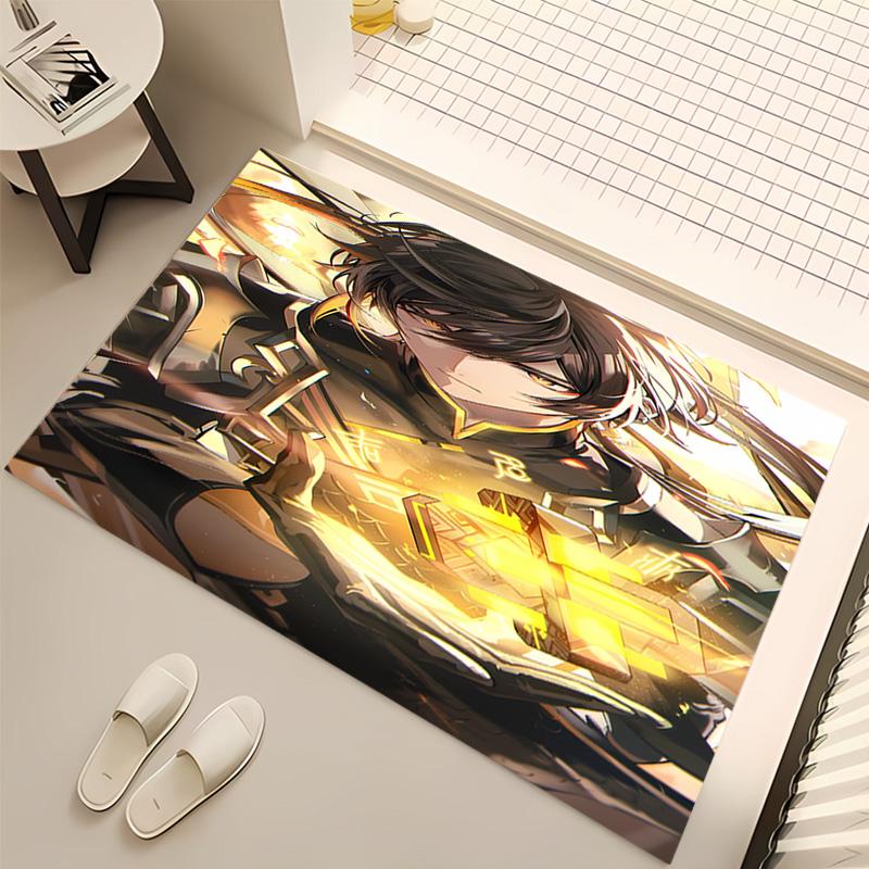 1pc Genshin Impact characters3 Print Area Rug - Soft, Washable Non-Slip Indoor Mat, Living Room, Home Office Decorative Rug,Office Decorative