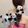 New Sweet Plush Panda Hair Ring Luxury Pearl Bow Rubber Band Hair Rope Elastic Hairband Headband For Women Hair Accessories Gift