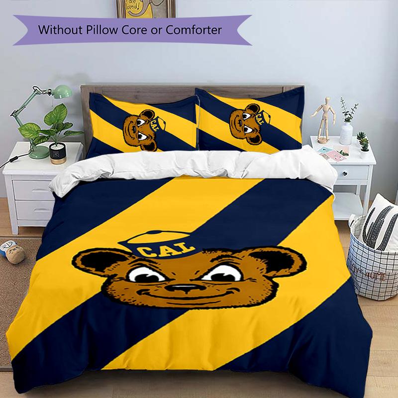 3pcs California Golden Bears pattern bedding set duvet cover set includes duvet cover &pillowcases,perfect all season bedroom decoration&gift