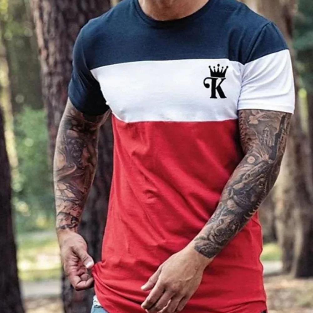 Повседневная мужская футболка с 3D-принтом и полосками, летние футболки с коротким рукавом
