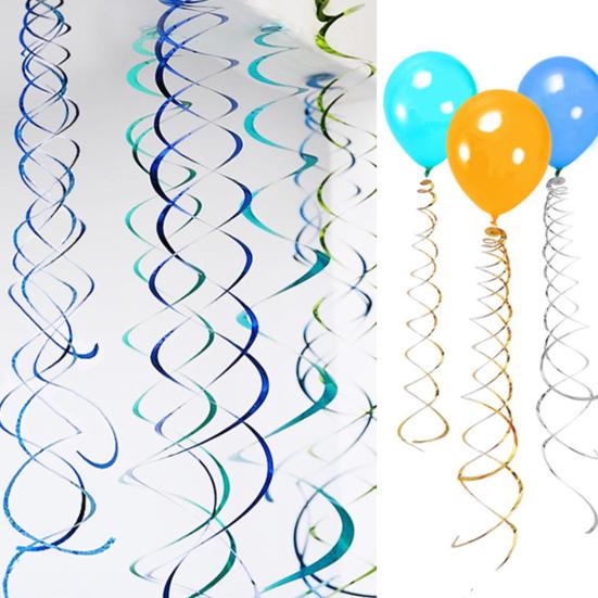 6 шт., спиральный кулон, вечерние растяжки, подвесной пластиковый стример, спиральный кулон, двойной хвост, вечерние, потолочные, фольгированные, вихревые украшения