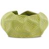 Green Wide Ceramic Vase - Decorative Flower Pot with Anti-Slip Pads