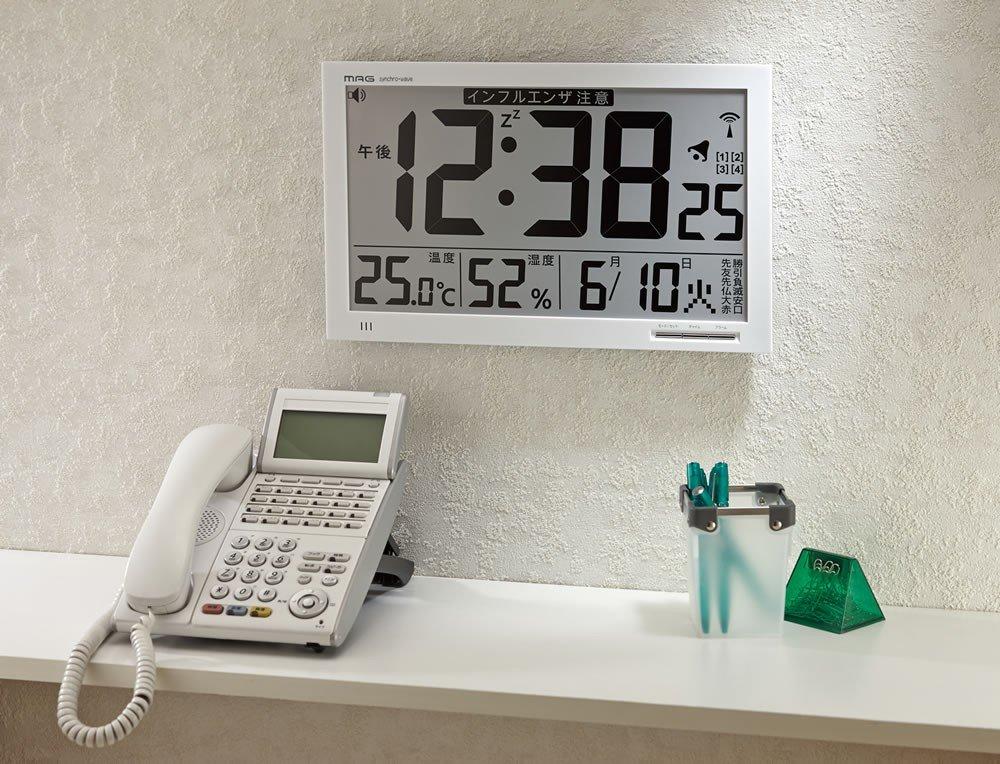 MAG Wall Radio Controlled Large Air Search Включает в себя Экологический справочник Дисплей Дня недели Может использоваться как Белый W-602WH Часы, Часы, Цифровые,