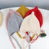Winter Autumn Ear Baby Protection Hat Warm Knitted Kids Lacing Cap Solid Color Infant Boy Girls Beanie Bonnet Enfant