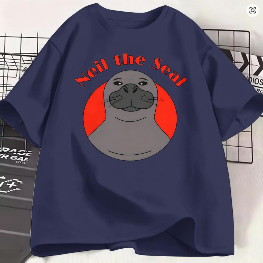 Unisex Neil The Seal T Shirts 100 Cotton Tops Casual Short Sleeve Crew Neck Tee Shirt Plus Size Tshirt