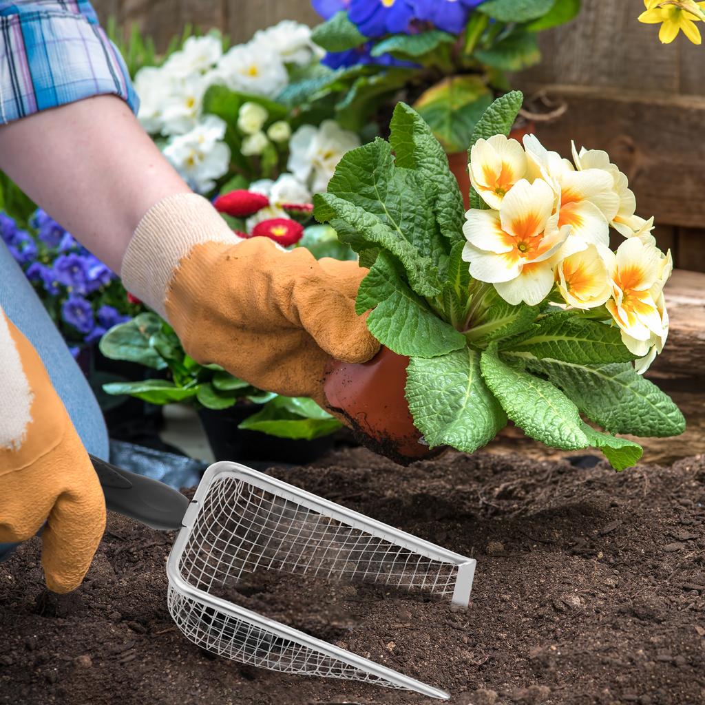 3/4 шт. Садовые сита для почвы из нержавеющей стали, сито для песка, почвы, компоста с ручкой, высокоэффективное сито, совок для посадки