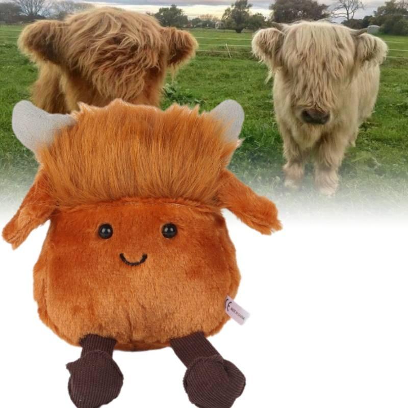 Soft And Cuddly Calf Carey Medium Plush Toy Adorable Highland Cow Stuffed Animal 17cm