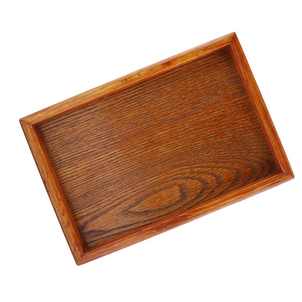 Rectangle Wooden Tea Tray Serving Table Plate Snacks Food Storage Dish for Hotel Home(22*15cm)