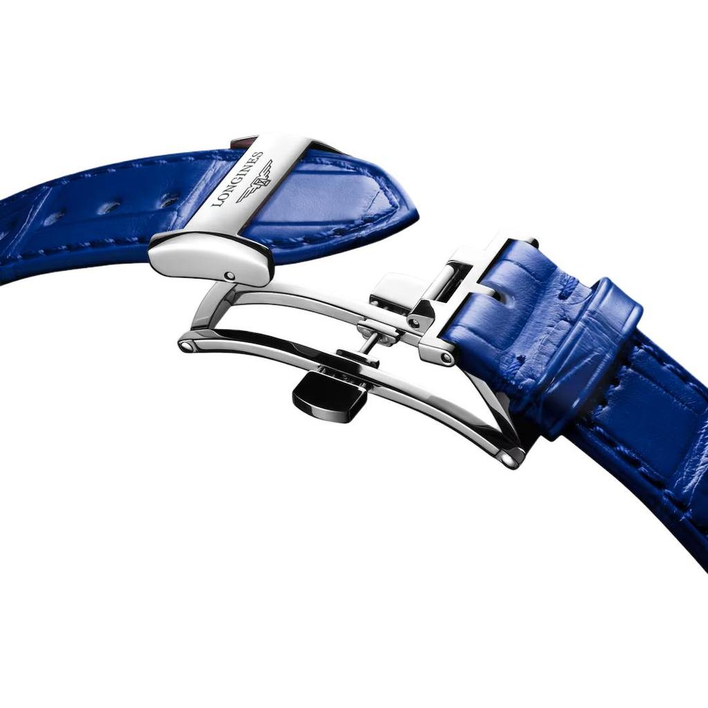 LONGINES Elegant Series Automatic Mechanical Movement 30 Meters Waterproof Silver Dial Stainless Steel Case Alligator Leather Strap L8.124.4.71.2