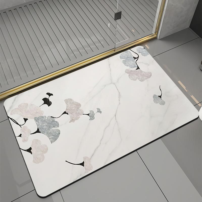 Bathroom Mats Front Door Mats Kitchen Mats Diatomite Mud Non-Slip Shower Rugs Quick Dry Machine Washable