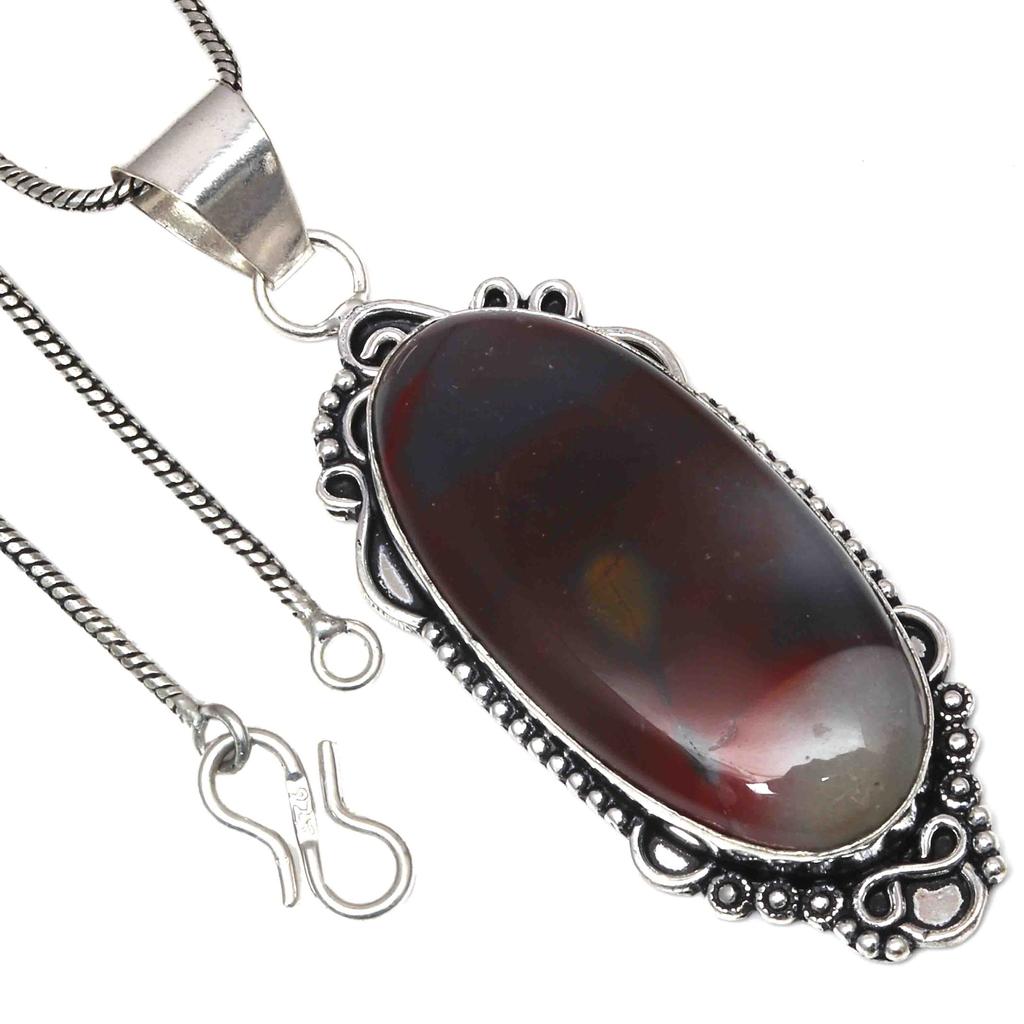 Подвеска с драгоценным камнем «Дикая лошадь» из яшмы, серебряное украшение в подарок на День святого Валентина, 2,75 дюйма