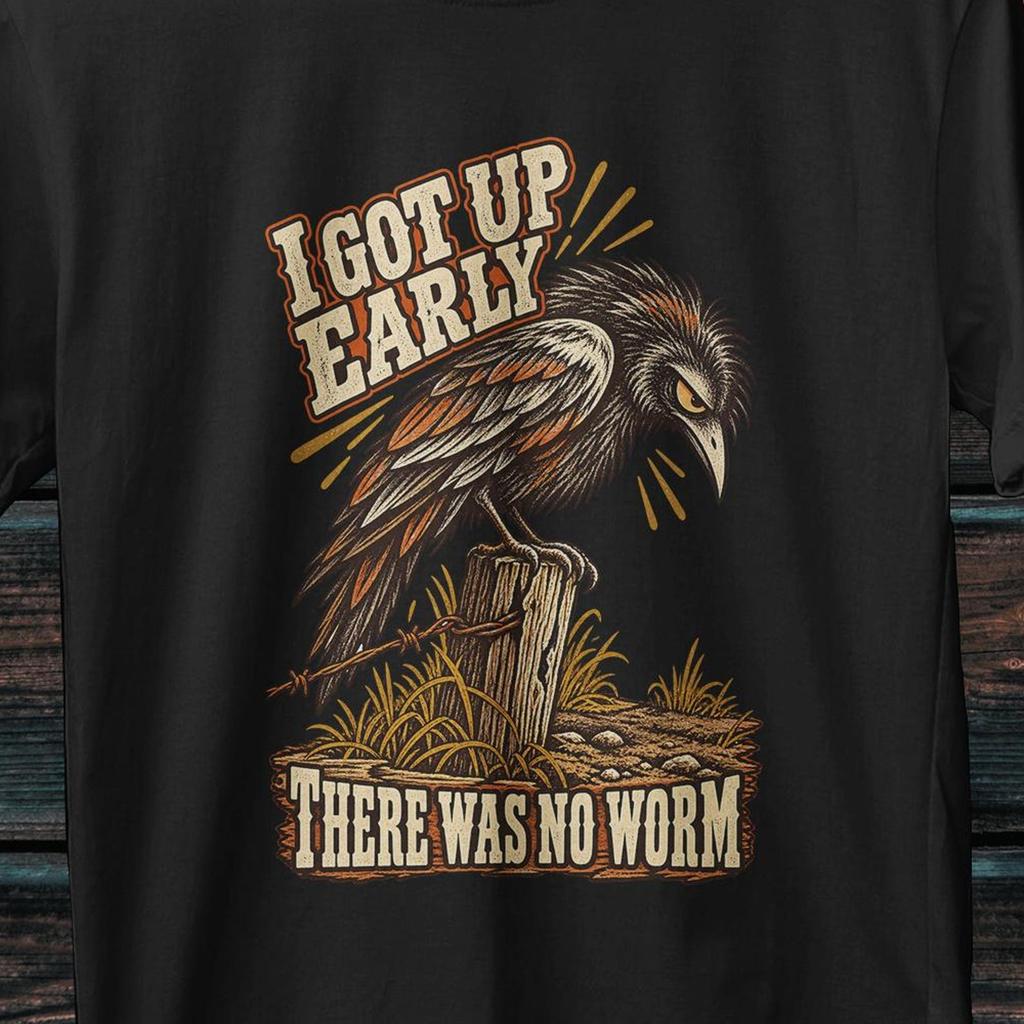 i got up early no worm shirt, funny bird t shirt, Crow Shirt, grumpy crow shirt, bird lover shirt, vintage crow