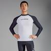 Li Ning Swimming Series Letter Round Neck Pullover Long Sleeve Swimsuit Men swimsuit Black Standard-White ASLT085-2