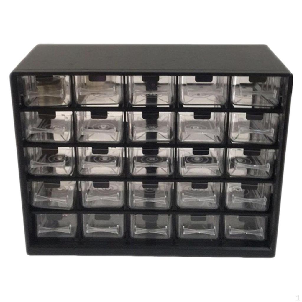 Органайзер для компонентов на 25 отделений, контейнер для хранения винтов, шкаф для рукоделия для гаражной мастерской