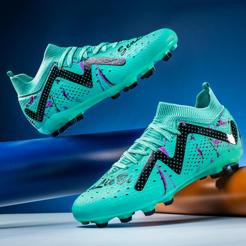 Xiyin football shoes men's high-top spikes artificial grass teen students sports shoes women