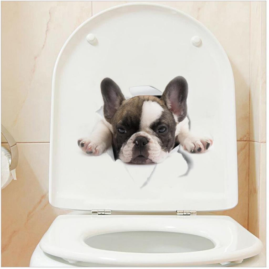 Наклейка на унитаз с изображением мультяшного кота, украшение для ванной комнаты и туалета, водонепроницаемая 3D-самоклеящаяся наклейка на крышку унитаза