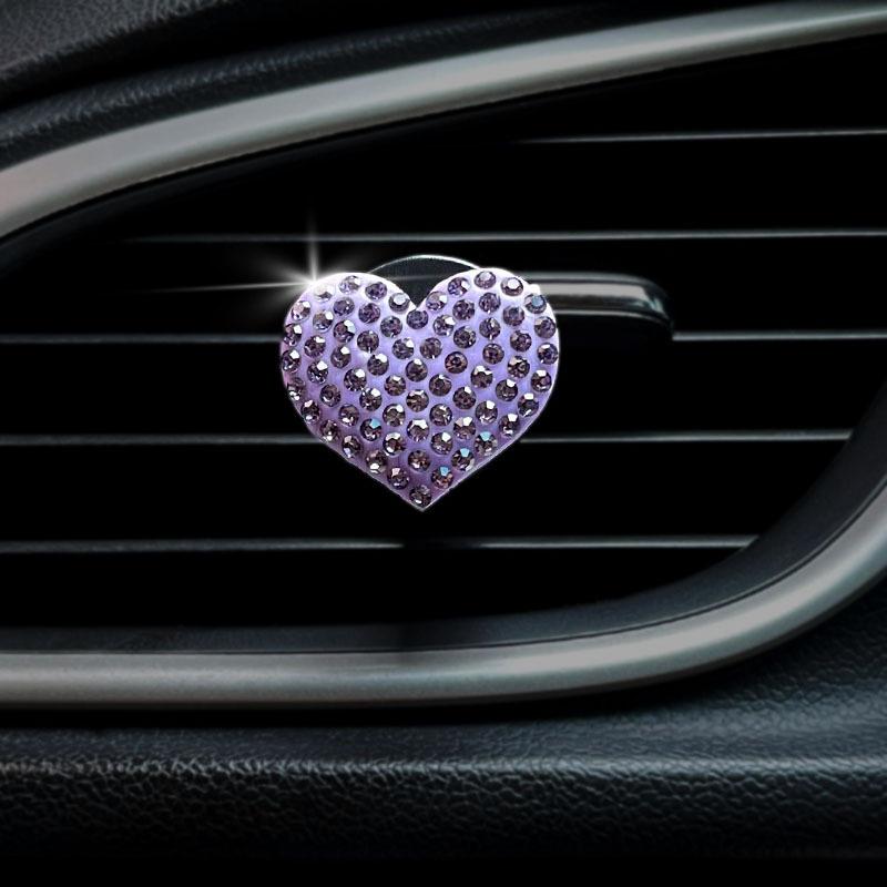 Heart-shaped Car Air Outlet Clip Creative Rhinestone Car Air Conditioning Air Outlet Perfume Decoration Clip Car Accessories